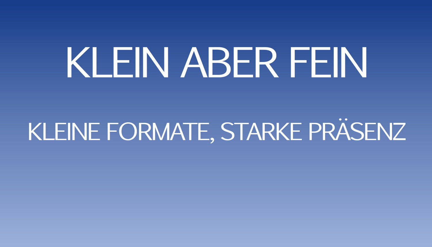 Klein aber fein