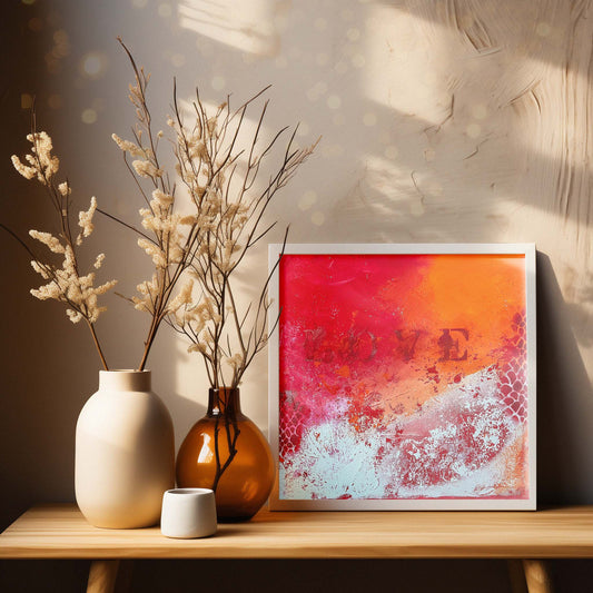 Unikat "Feuer der Liebe" - 40 x 40 cm