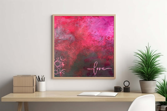 Unikat "Im Herzen glüht es" - 60 x 60 cm