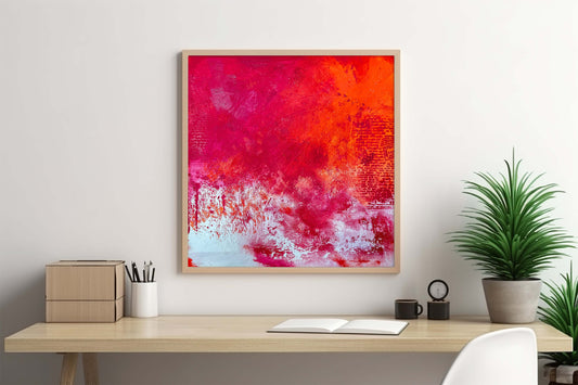 Unikat "Herzschlag in Rot" - 50 x 50 cm