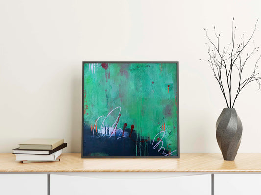 Unikat "Im Herz des Grüns" - 50 x 50 cm